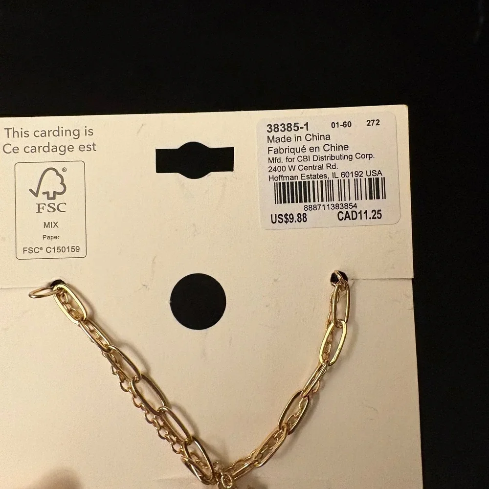 NWT Claires Gold Aquarius Zodiac Layered Set of 2 Necklaces Jan‎ Feb Gift